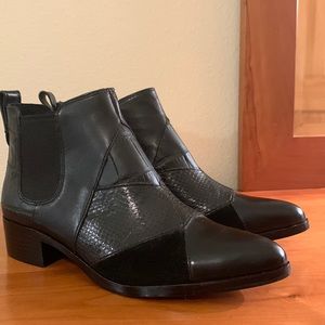DONATED Coach black leather bootie. Excellent condition. 5⭐️Seller Posh Ambass.